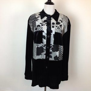 Vintage Lisa Deane Top Stretch Velvet Velour M